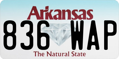 AR license plate 836WAP
