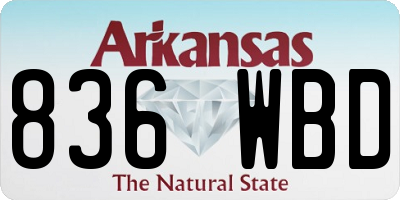 AR license plate 836WBD