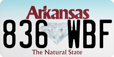 AR license plate 836WBF