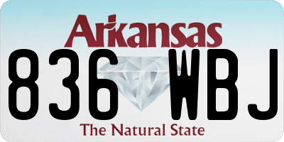 AR license plate 836WBJ