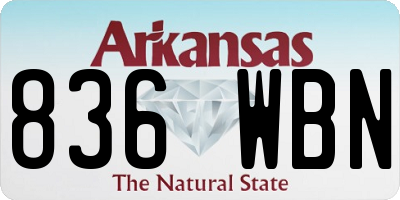 AR license plate 836WBN
