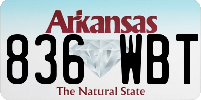 AR license plate 836WBT