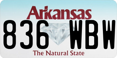 AR license plate 836WBW