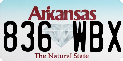 AR license plate 836WBX