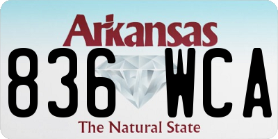AR license plate 836WCA