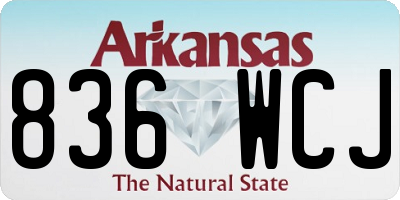 AR license plate 836WCJ