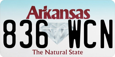 AR license plate 836WCN