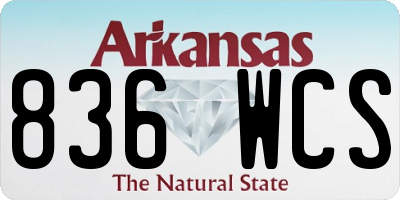 AR license plate 836WCS