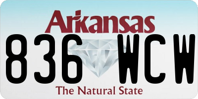 AR license plate 836WCW