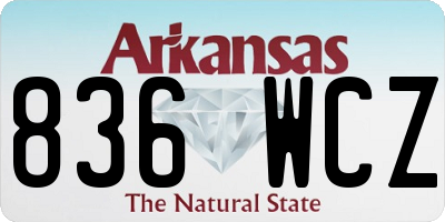AR license plate 836WCZ