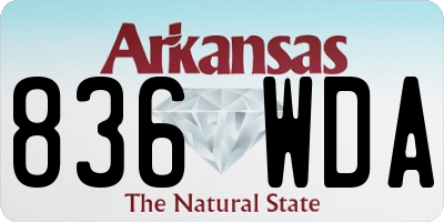 AR license plate 836WDA