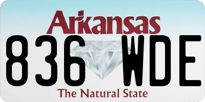 AR license plate 836WDE