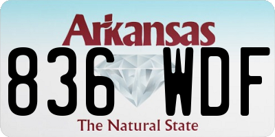 AR license plate 836WDF