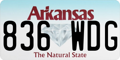 AR license plate 836WDG