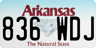 AR license plate 836WDJ