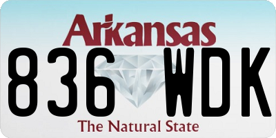 AR license plate 836WDK