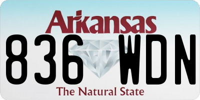 AR license plate 836WDN