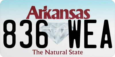 AR license plate 836WEA