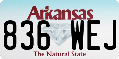 AR license plate 836WEJ