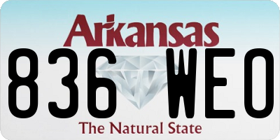 AR license plate 836WEO