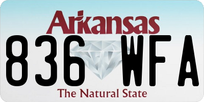AR license plate 836WFA