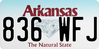 AR license plate 836WFJ