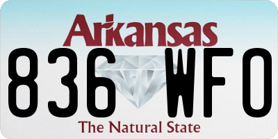 AR license plate 836WFO