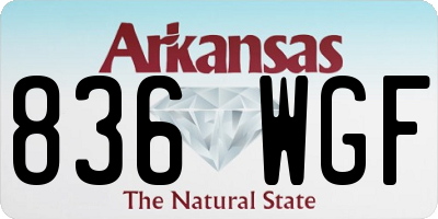 AR license plate 836WGF