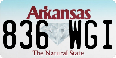 AR license plate 836WGI
