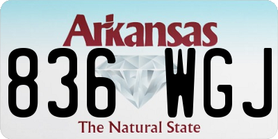 AR license plate 836WGJ