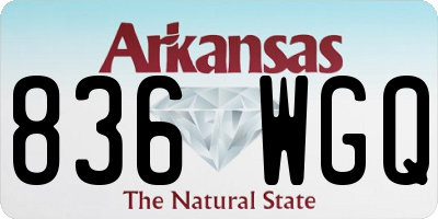 AR license plate 836WGQ