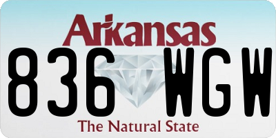 AR license plate 836WGW