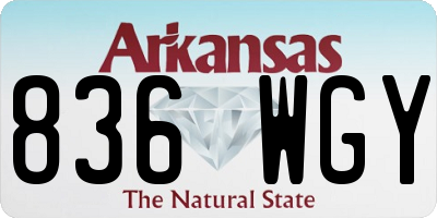 AR license plate 836WGY