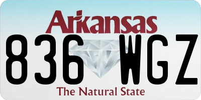 AR license plate 836WGZ