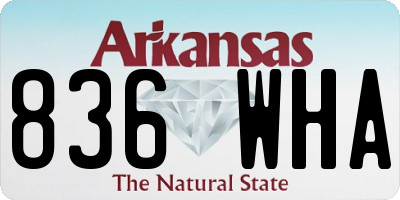 AR license plate 836WHA