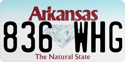 AR license plate 836WHG