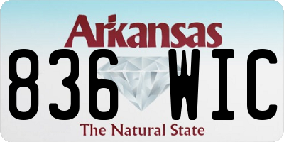 AR license plate 836WIC
