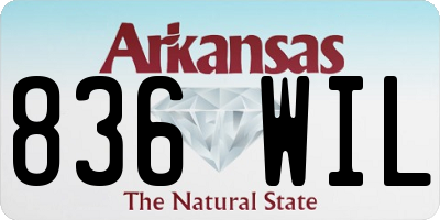 AR license plate 836WIL