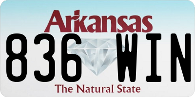 AR license plate 836WIN