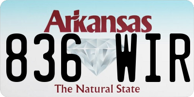 AR license plate 836WIR