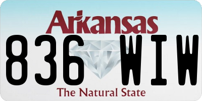 AR license plate 836WIW