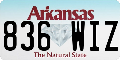 AR license plate 836WIZ