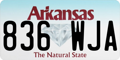 AR license plate 836WJA