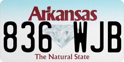 AR license plate 836WJB