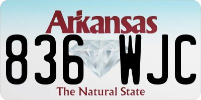 AR license plate 836WJC