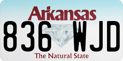 AR license plate 836WJD