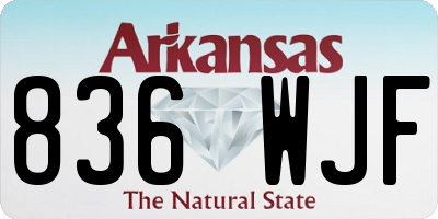 AR license plate 836WJF