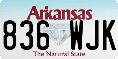 AR license plate 836WJK