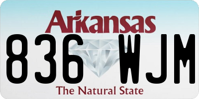 AR license plate 836WJM