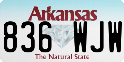 AR license plate 836WJW